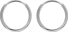img 4 attached to Women'S 316L Surgical Steel Endless Hoop Earrings With 16G Tube In Silver, Gold, Rose Gold Or Black - Available In 8Mm, 10Mm, And 12Mm Sizes