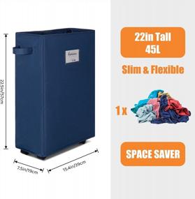 img 3 attached to Caroeas Slim 22" Rolling Laundry Basket: Waterproof & Collapsible Storage Solution For Home And Office