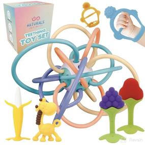 img 4 attached to Teething Toys for Babies 0-12 Months: 7-Piece Set for Baby Teething Relief