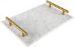 add elegance to your space with highfree's handmade marble stone decorative tray with copper-color metal handles logo