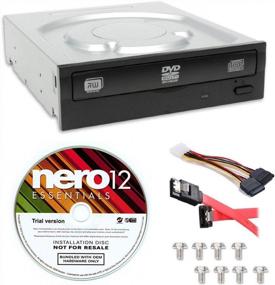 img 1 attached to 📀 Lite-On 24X SATA Internal DVD+/-RW Drive IHAS124-14 with Nero 12 Essentials Burning Software and Sata Cable Kit: A Complete DVD Burning Solution