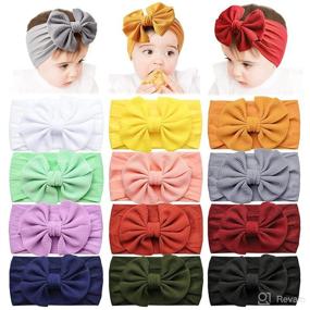 img 4 attached to 👶 Prohouse 12 PCS Baby Nylon Headbands Hairbands with Bow Elastic for Baby Girls Newborn Infant Toddlers Kids
