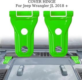 img 1 attached to Green Engine Hood Hinge Trim Cover – Exterior Decoration Accessories for 2018-2021 Jeep Wrangler JL JLU Unlimited Sports Sahara Freedom Rubicon & 2020-2021 Gladiator JT 2/4 Door (2Pack)