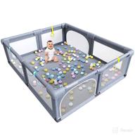 👶 babies' safety haven: extra large play yard with gate and anti-slip base for indoor & outdoor activities логотип