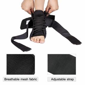 img 1 attached to Adjustable Figure 8 Straps Ankle Brace Stabilizer With Breathable Material - Dr. Welland Quick Lace Up Support For Sprained Left And Right Foot Inversion/ Reversion Control.