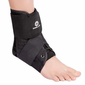 img 4 attached to Adjustable Figure 8 Straps Ankle Brace Stabilizer With Breathable Material - Dr. Welland Quick Lace Up Support For Sprained Left And Right Foot Inversion/ Reversion Control.