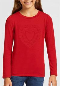 img 2 attached to Girls Ruffled Heart Sleeve Shirts Girls' Clothing ~ Tops, Tees & Blouses