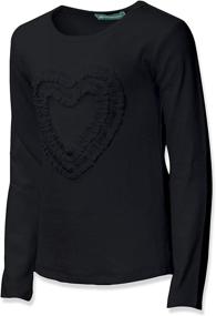 img 3 attached to Girls Ruffled Heart Sleeve Shirts Girls' Clothing ~ Tops, Tees & Blouses