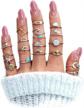 boho chic rhinestone stackable rings set – perfect for trendy teens and women logo