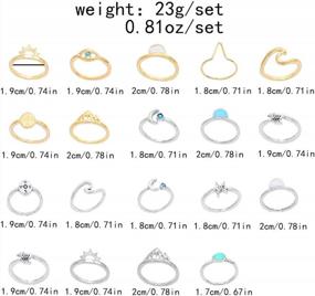 img 3 attached to Boho Chic Rhinestone Stackable Rings Set – Perfect For Trendy Teens And Women