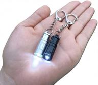 🔦 ultra-compact keychain flashlight duo: micro mini led torch set for edc, emergencies & more (black/white 2pcs) logo