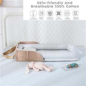 img 1 attached to 👶 Abreeze Baby Bassinet for Bed - Convenient Bedside Baby Nest Sleeper for Co-Sleeping - 100% Cotton Portable Crib with Bag - Suitable for Bedroom/Travel 0-24 Months