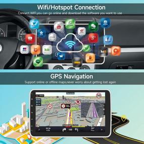 img 3 attached to Автомобильная стереосистема Android с сенсорным экраном 10,1 дюйма с WiFi, GPS и резервной камерой - идеальное решение для одного Din!