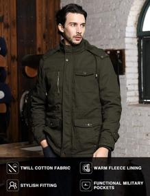 img 1 attached to WenVen Men'S Winter Thicken Cotton Parka Jacket Warm Coat With Removable Hood