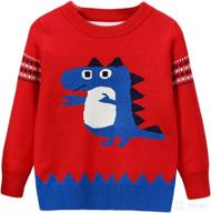 unisex toddler christmas sweater knit pullover with reindeer, elk, snowman cartoon - xmas sweatshirts tops logo