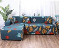 printed l-shape sectional sofa slipcover - 2 piece couch protector cover for 2-piece sectional couch - pattern #20, size small - from womaco logo