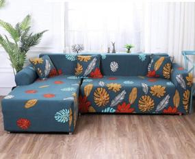 img 4 attached to Printed L-Shape Sectional Sofa Slipcover - 2 Piece Couch Protector Cover For 2-Piece Sectional Couch - Pattern #20, Size Small - From WOMACO