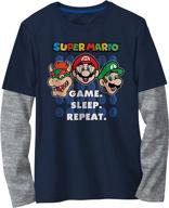 nintendo super mario sleeve graphic boys' clothing : tops, tees & shirts logo