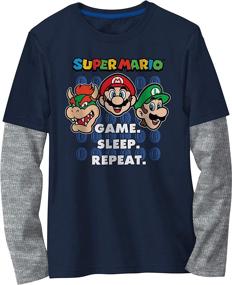 img 2 attached to Nintendo Super Mario Sleeve Graphic Boys' Clothing : Tops, Tees & Shirts