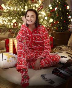 img 1 attached to MissShorthair Fleece Pajama Set For Women Soft Plush Long Sleeve Flannel Warm Pjs