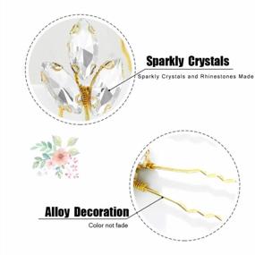 img 1 attached to Asooll Crystal Bride Wedding Hair Pins Leaf Bridal Hair Clip Rhinestone Headpiece Hair Accessoriesfor Women And Girls(Pack Of 5) (Gold)
