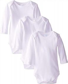 img 4 attached to Spasilk Infant Bodysuits: Stay Comfortable All Day With Long Sleeve Lap Shoulder Design - 3 Pack