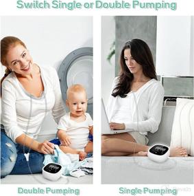 img 2 attached to Efficient and Silent Double Electric Wearable Breast Pump with Touch Display - Quiet, Portable, and Painless - 5 Modes, USB Charge - Breastfeeding Milk Collector in 24mm/27mm Sizes