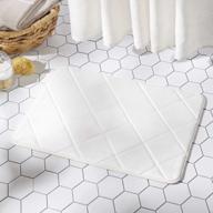soft step premium memory foam bath mat - super absorbent, non-slip, machine washable, quick dry bathroom rug, 22" x 36" in ivory logo