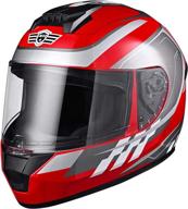 ahr full face motorcycle helmet lightweight street bike helmet touring racing run-f3 dot approved (red logo