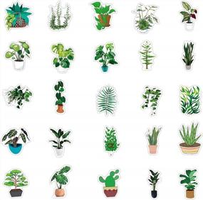img 4 attached to 50 PCS Green Plant Vinyl Waterproof Stickers For Laptop, Skateboard, Water Bottles, Computer, And Phone - Dinosaur Stickers Perfect For Kids, Teens, And Adults