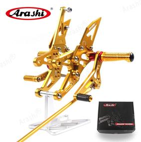 img 4 attached to 🏍️ Arashi(Version 2.0) Adjustable Rearsets for Yamaha YZF R1 2007 2008 - Motorcycle Accessories Foot Pegs Footrests Rear Set - YZF-R1 Gold 07 08