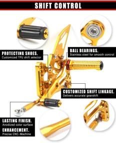 img 2 attached to 🏍️ Arashi(Version 2.0) Adjustable Rearsets for Yamaha YZF R1 2007 2008 - Motorcycle Accessories Foot Pegs Footrests Rear Set - YZF-R1 Gold 07 08