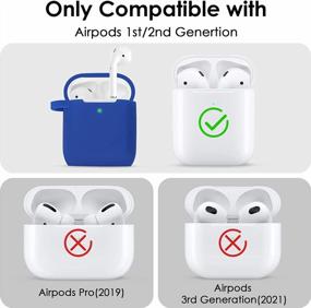 img 3 attached to Cute Cobalt Blue Filoto Case With Keychain And Pompom For Apple AirPods 2&1 Charging Case: Ideal Protective Accessories For Girls And Women