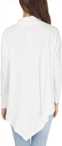 img 1 attached to Levaca Women'S Long Batwing Sleeve Turtleneck Hankerchief Hem Loose Casual Tunic
