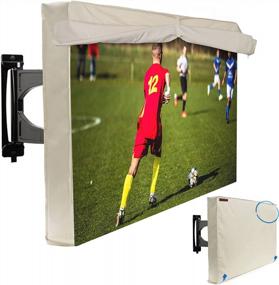 img 4 attached to Waterproof Outdoor TV Cover For 52-55 Inch Flat Screen TVs With Bottom Seal, 600D Weatherproof Screen Protectors And Waterproof Zipper - Includes Remote Storage Pocket, Velcro And Mounting Options