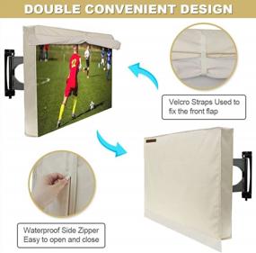 img 1 attached to Waterproof Outdoor TV Cover For 52-55 Inch Flat Screen TVs With Bottom Seal, 600D Weatherproof Screen Protectors And Waterproof Zipper - Includes Remote Storage Pocket, Velcro And Mounting Options