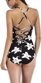 img 3 attached to Sexy Bandage High Neck Monokini With Cross Back - Macolily Women'S One Piece Swimsuit