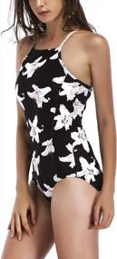 img 2 attached to Sexy Bandage High Neck Monokini With Cross Back - Macolily Women'S One Piece Swimsuit