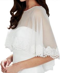 img 4 attached to Lace Embroidered Wedding Shrug For Women By Abaowedding: The Perfect Bolero Wrap