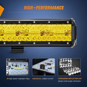 img 2 attached to Nilight 20 Inch 420W LED Light Bar Amber Triple Row Flood Spot Combo 42000LM Driving Boat Led Off Road Lights With 12V On/Off 5 16AWG Wiring Harness Kit, 2 Years Warranty