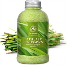 img 3 attached to 21.16 Oz Sea Salt Bath With Natural Essential Lemongrass Oil For Sleep, Body Care, Wellness, Beauty, Relaxation And Aromatherapy Spa Supplement