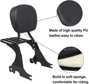 img 2 attached to 🛡️ KOLEMO Low Sissy Bar Backrest & Luggage Rack: Docking Hardware for Sportster XL 883 1200 (2004-2022)