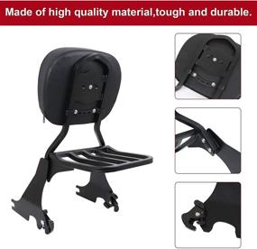 img 1 attached to 🛡️ KOLEMO Low Sissy Bar Backrest & Luggage Rack: Docking Hardware for Sportster XL 883 1200 (2004-2022)