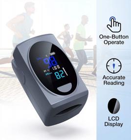 img 1 attached to Pulse Oximeter Fingertip: Digital Blood Oxygen Saturation Monitor For Heart Rate & SpO2 Level Monitoring - Portable LCD Pulse Oximeter With Batteries Included
