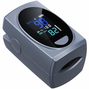 img 4 attached to Оксиметр пульса пальцевый: цифровой монитор насыщения крови кислородом для контроля сердечного ритма и уровня SpO2 - портативный ЖК-оксиметр с батарейками в комплекте.