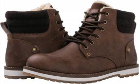img 4 attached to Winter-Ready: Men'S Combat Boots With Moc Toe Design By GLOBALWIN
