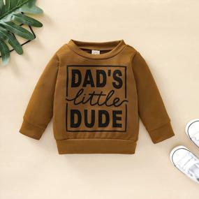 img 3 attached to Newborn Infant Baby Boys Pullover Dad'S Little Dude Sweatshirt Long Sleeve Casual Sweater Fall Clothes