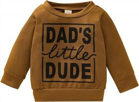 img 4 attached to Newborn Infant Baby Boys Pullover Dad'S Little Dude Sweatshirt Long Sleeve Casual Sweater Fall Clothes