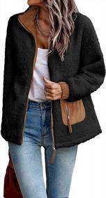 img 4 attached to Comeon Women'S Coat Casual Lapel Fleece Fuzzy Faux Shearling Zipper Coats Warm Winter Oversized Outwear Jackets