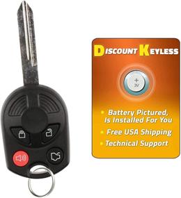 img 2 attached to High-Quality Keyless Entry Remote Key Fob for 00-16 Ford 🔑 Lincoln Mercury Mazda - OUCD6000022 164-R7043 - Uncut 4 Button Design